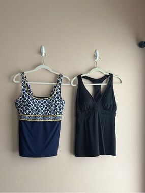 Two never worn Lands' End Women’s Swim Tanks